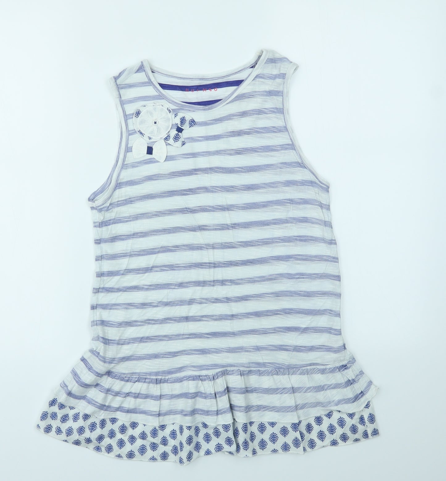 Nutmeg Girls Multicoloured Striped  Fit & Flare  Size 12-13 Years