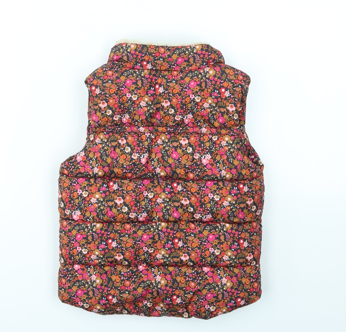 NEXT Girls Ivory Floral  Gilet Coat Size 12-18 Months