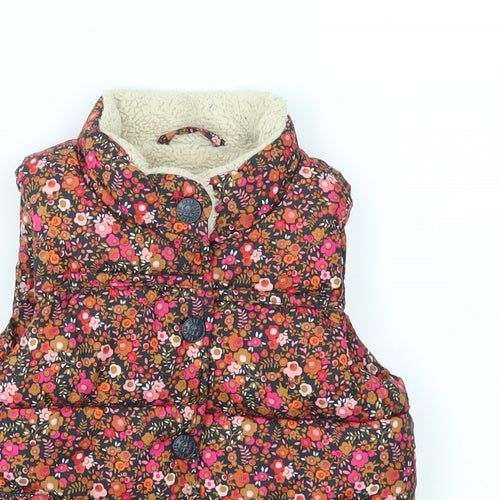 NEXT Girls Ivory Floral  Gilet Coat Size 12-18 Months