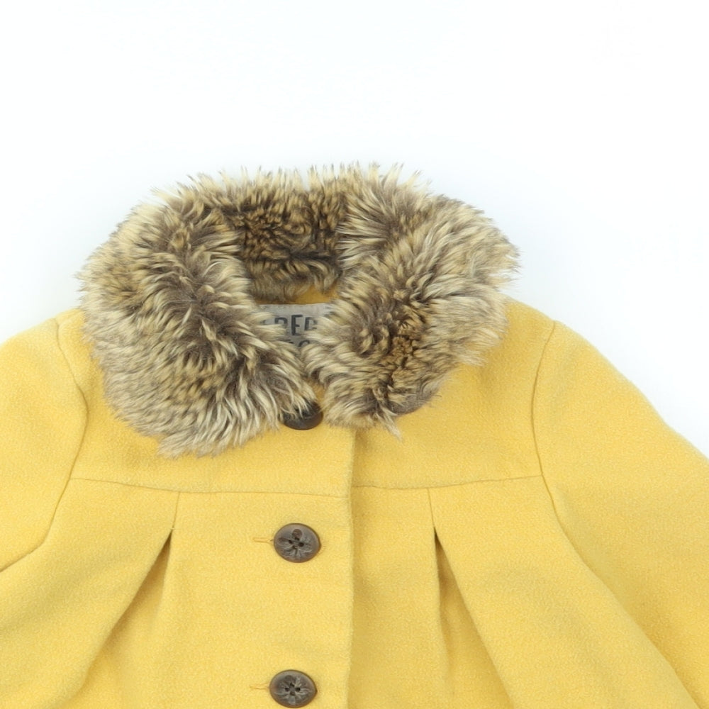 F&F Girls Yellow   Basic Coat Coat Size 3-6 Months