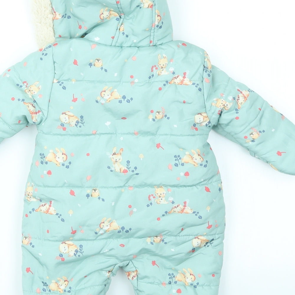 George Baby Multicoloured Floral  Basic Coat Snowsuit Size 0-3 Months