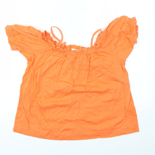 H&M Womens Orange   Basic T-Shirt Size XS