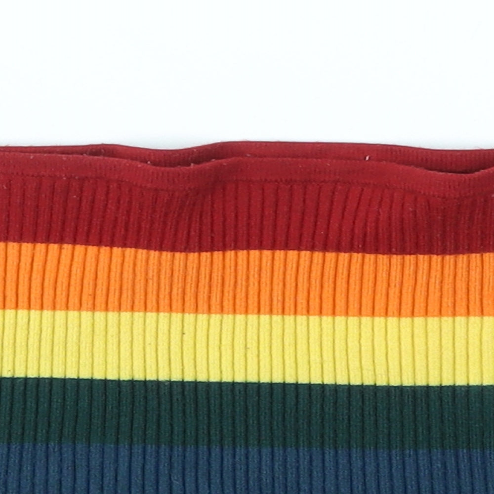 Honey Punch Womens Multicoloured Striped  Basic T-Shirt Size M
