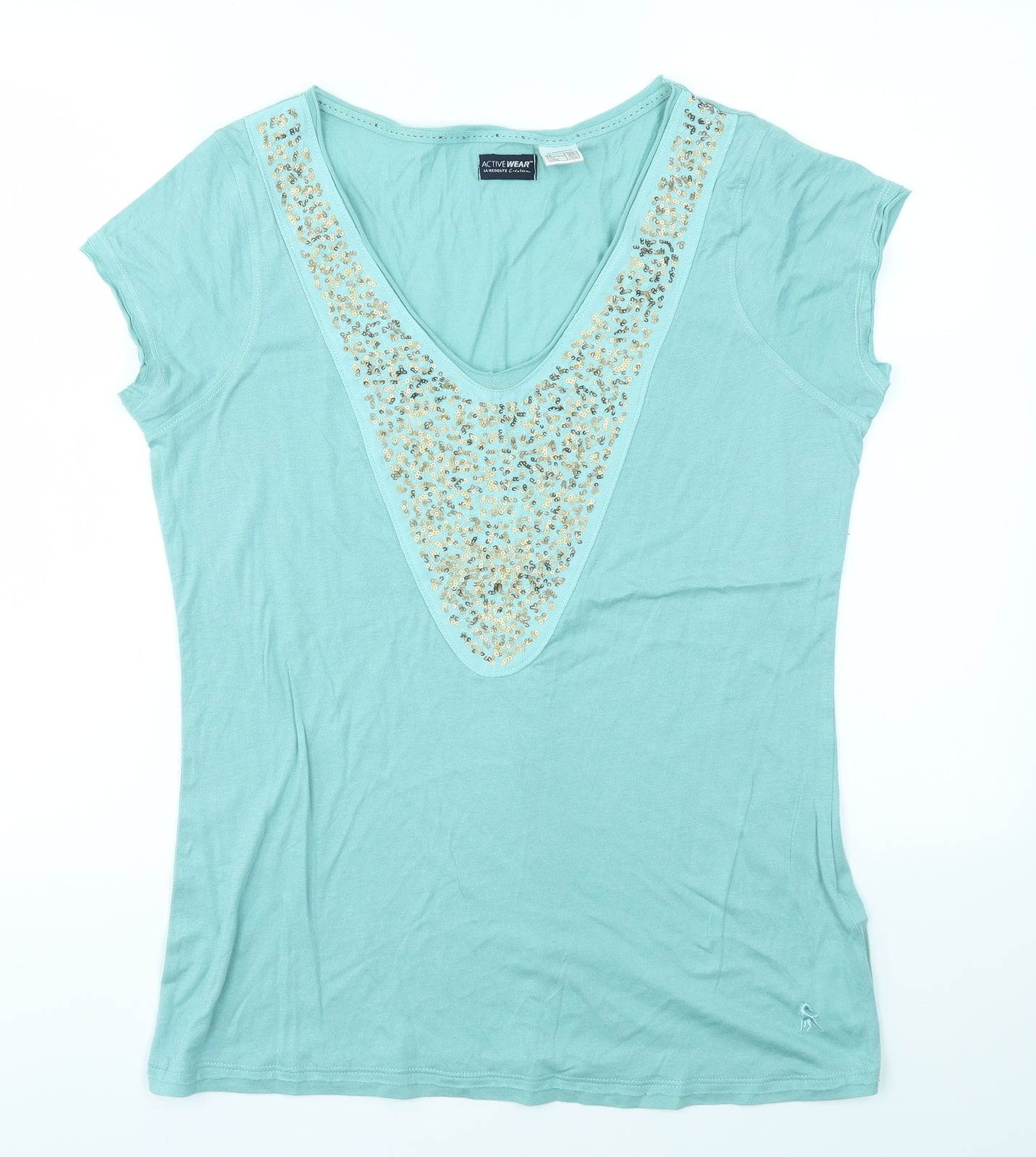 Active Wear Womens Blue   Basic T-Shirt Size 14