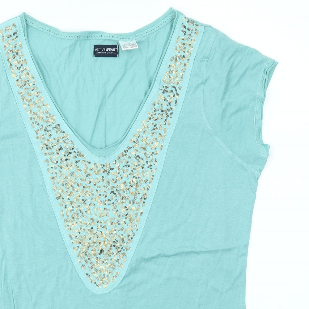 Active Wear Womens Blue   Basic T-Shirt Size 14