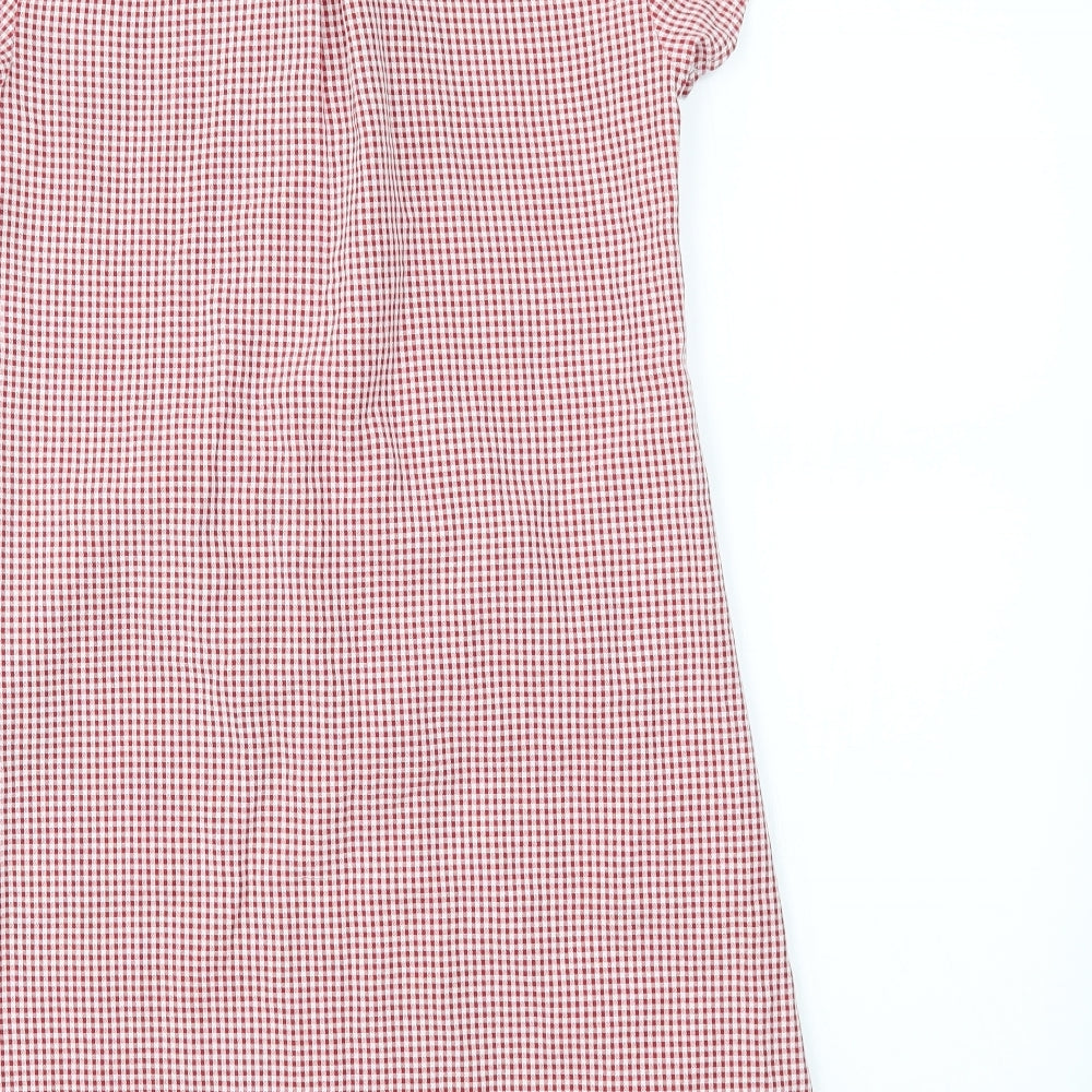 M&S Girls Red Check  Fit & Flare  Size 11 Years
