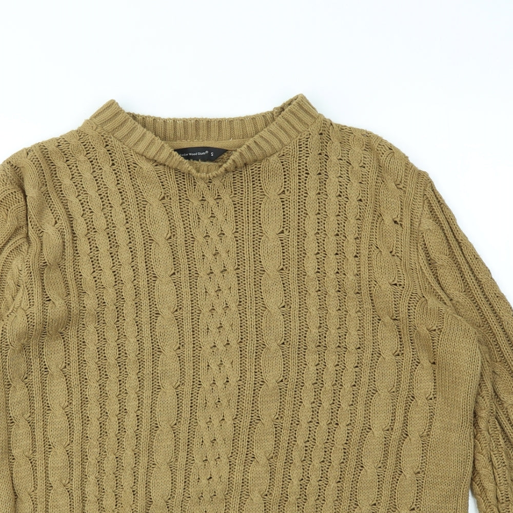 Cedar Wood State Mens Brown   Pullover Sweatshirt Size S