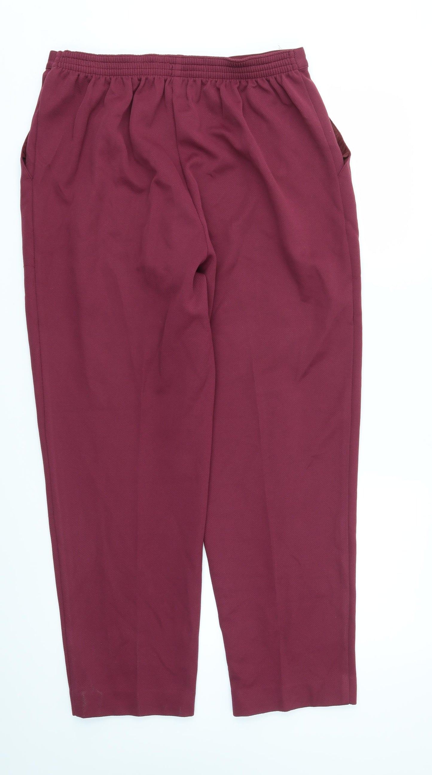 M&S Womens Red   Trousers  Size 18 L27 in - stretch waistband