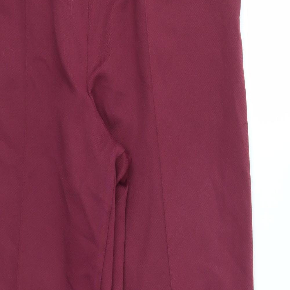 M&S Womens Red   Trousers  Size 18 L27 in - stretch waistband