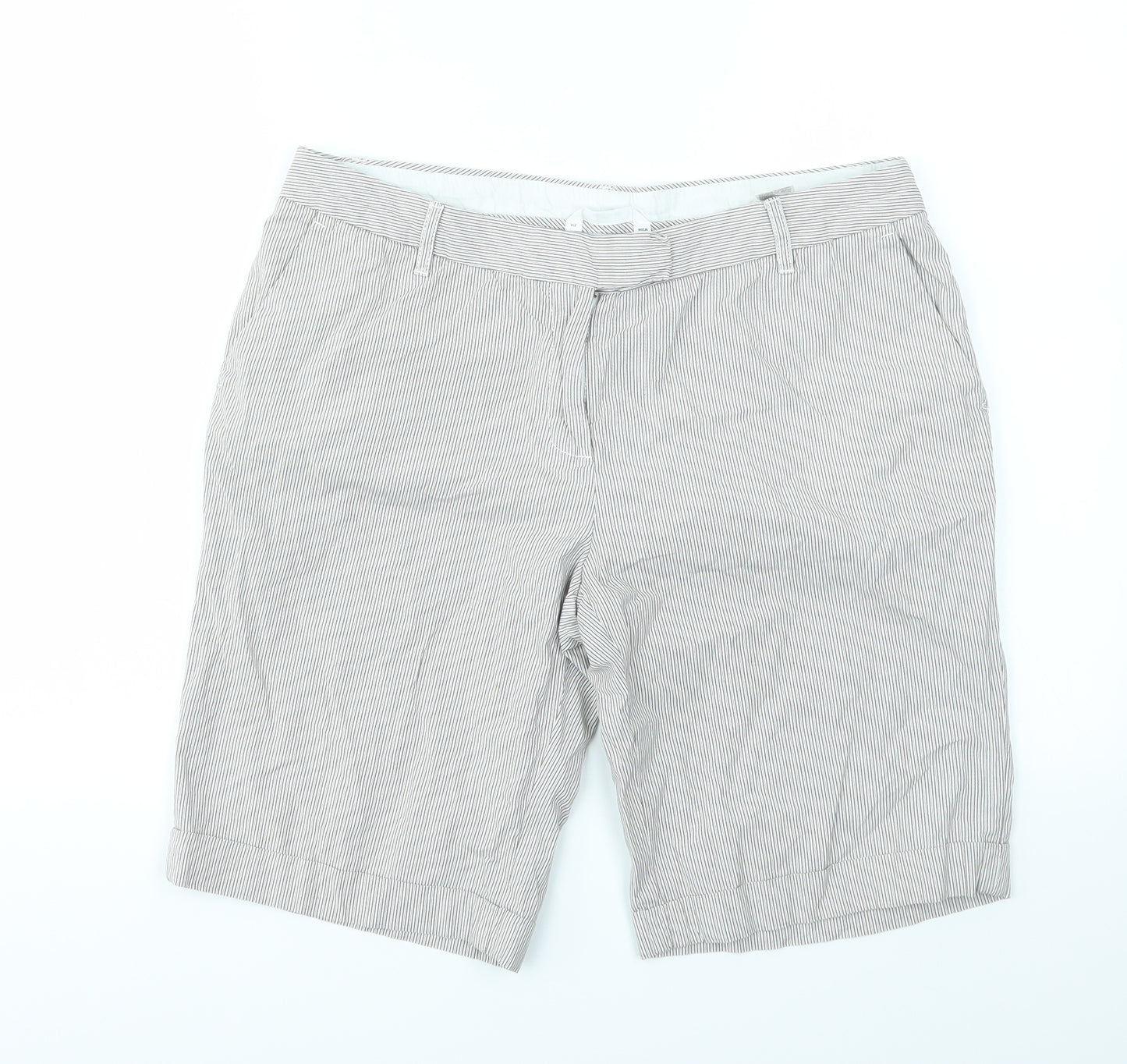 M&S Womens Grey Striped  Cut-Off Shorts Size 12