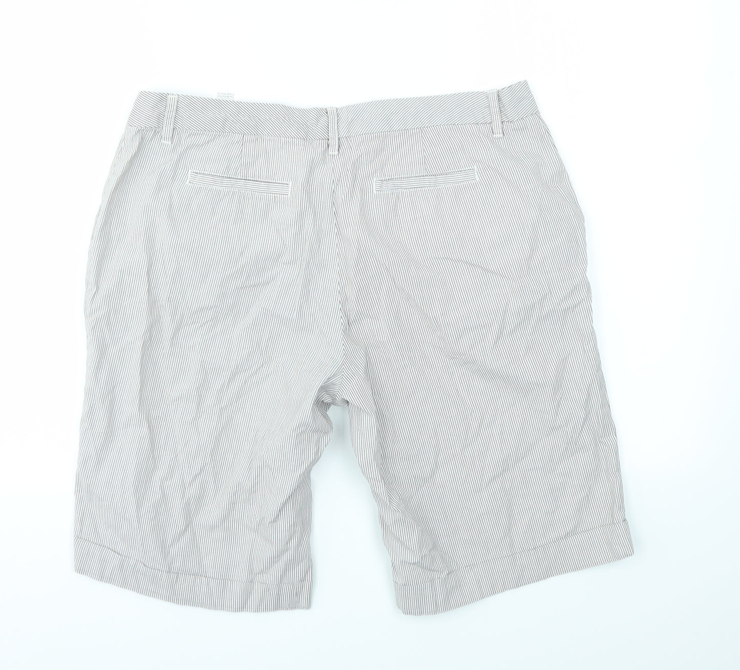 M&S Womens Grey Striped  Cut-Off Shorts Size 12
