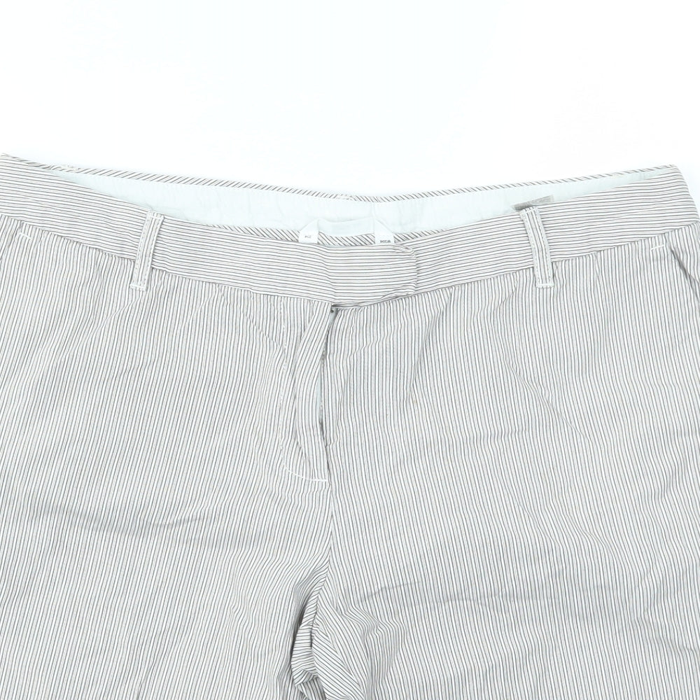 M&S Womens Grey Striped  Cut-Off Shorts Size 12