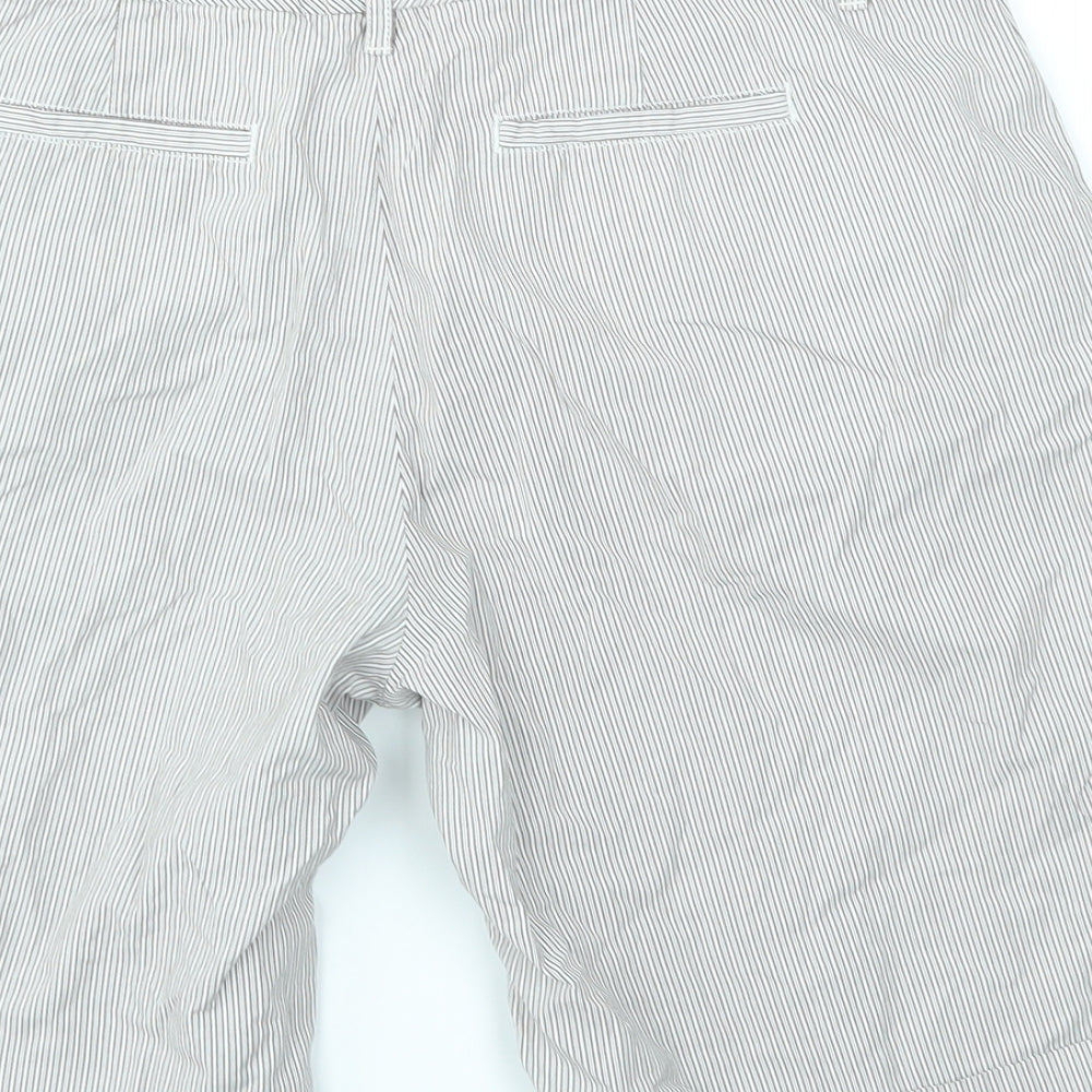 M&S Womens Grey Striped  Cut-Off Shorts Size 12