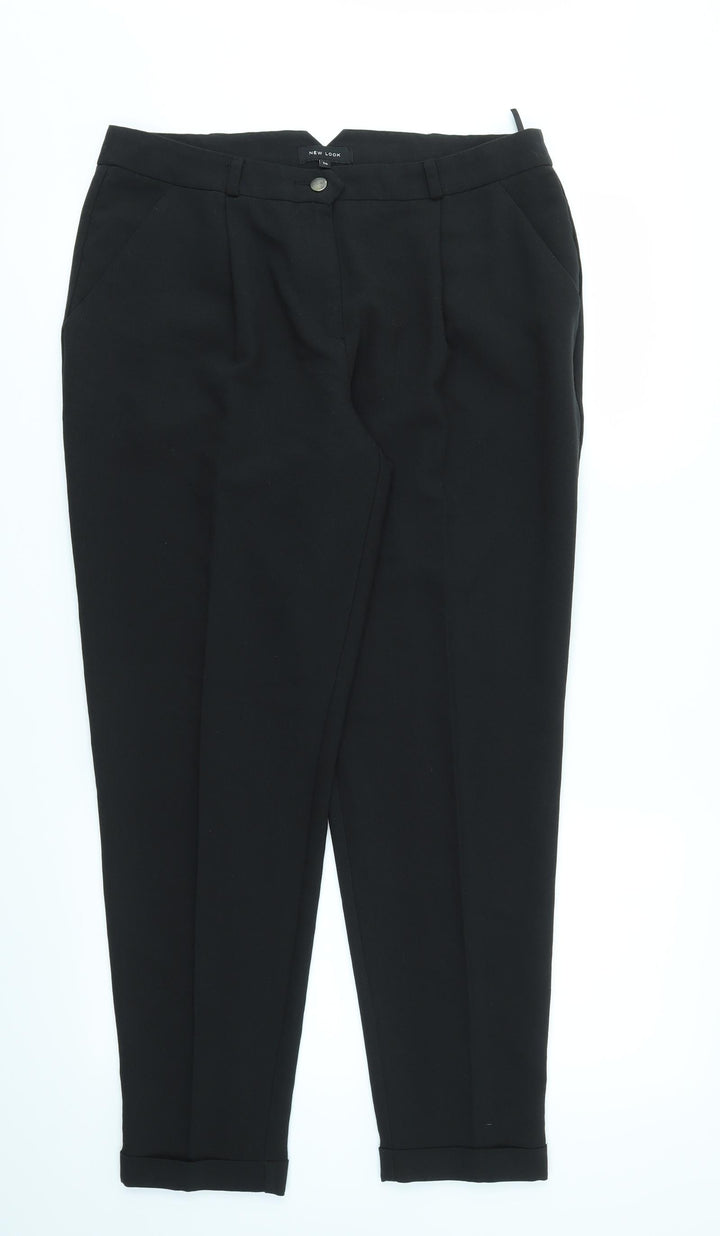 NEW LOOK Womens Black Trousers Size 14 L28 in