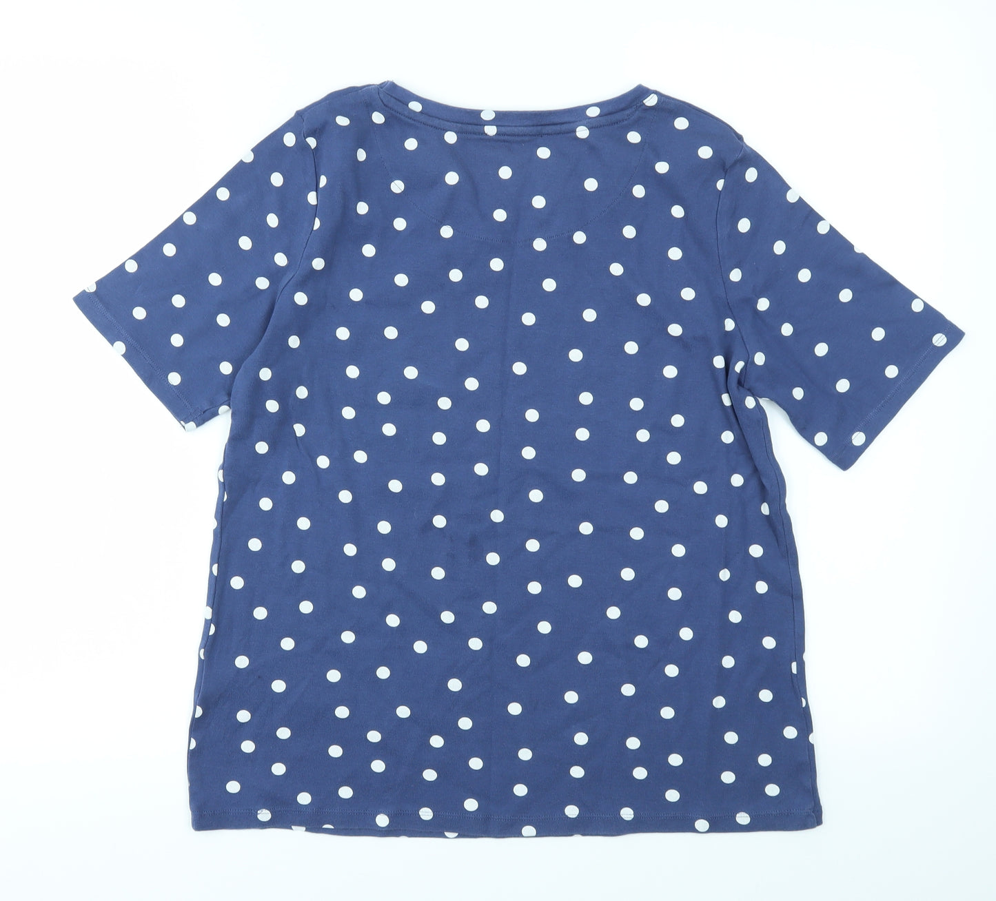 M&S Womens Blue Polka Dot  Basic T-Shirt Size 16