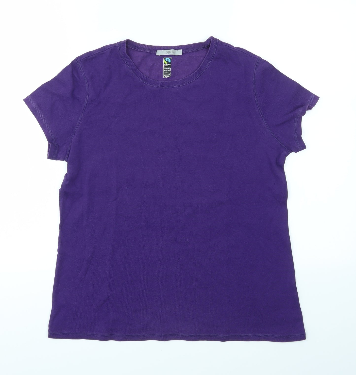 M&S Womens Purple   Basic T-Shirt Size 16