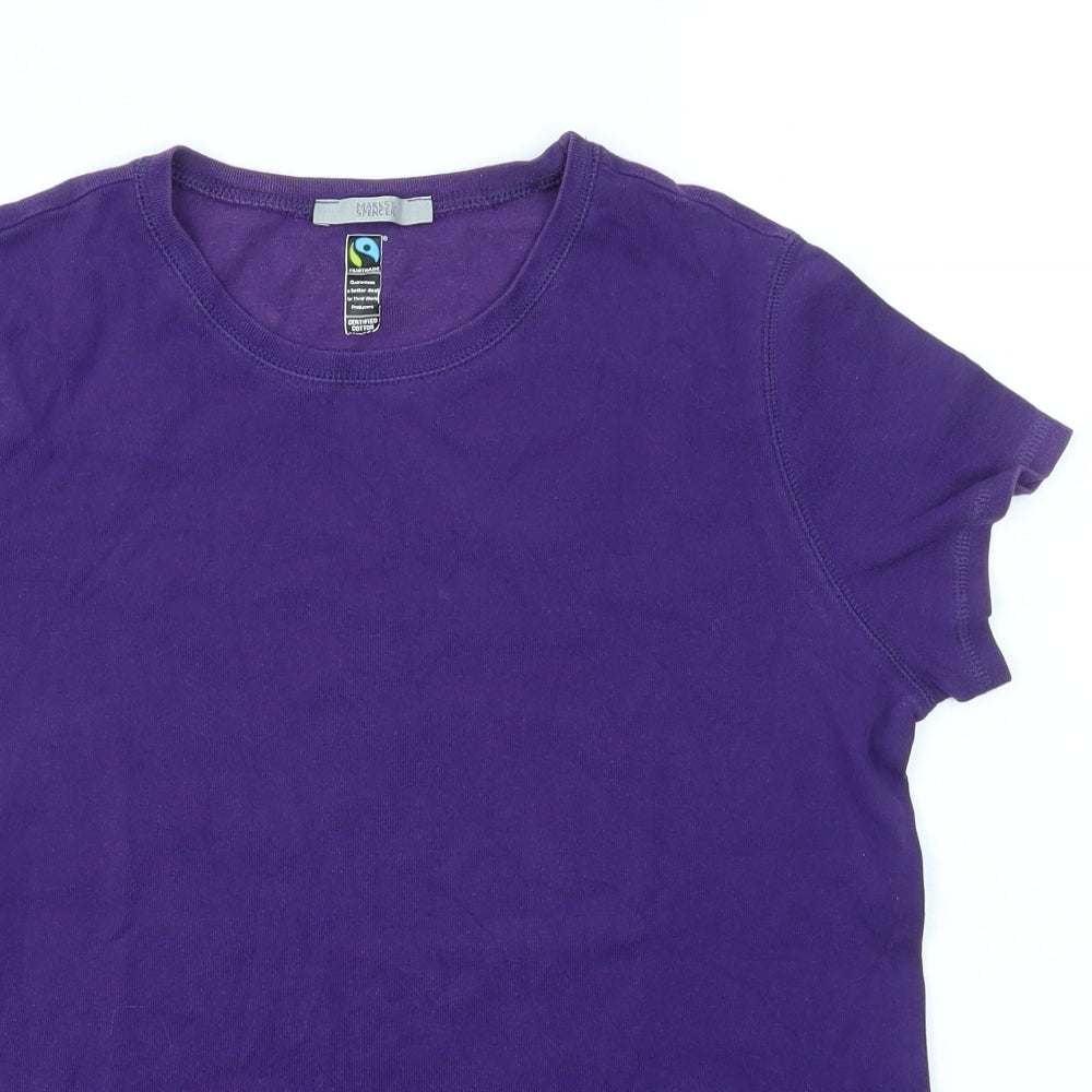 M&S Womens Purple   Basic T-Shirt Size 16