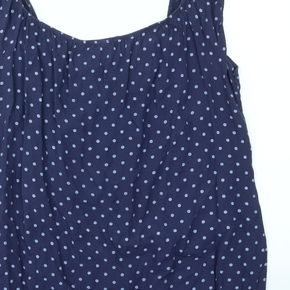 ALEXARA Womens Blue Polka Dot  Basic T-Shirt Size M