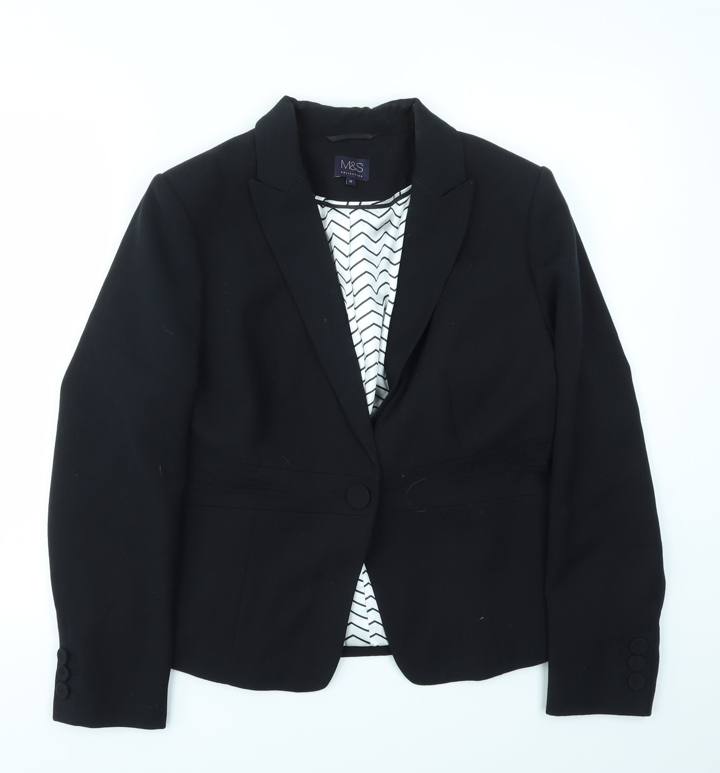 M&S Womens Black   Jacket Blazer Size 16