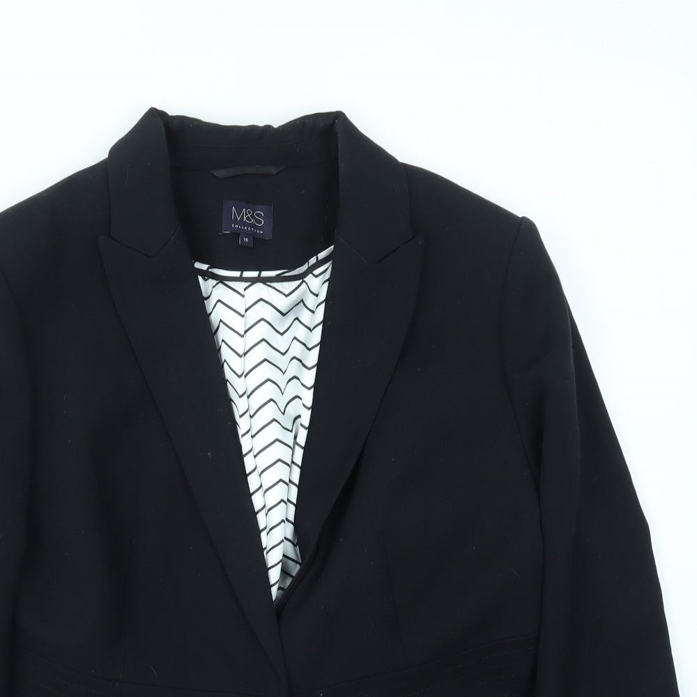 M&S Womens Black   Jacket Blazer Size 16