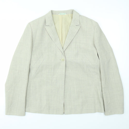 M&S Womens Beige   Jacket Blazer Size 14