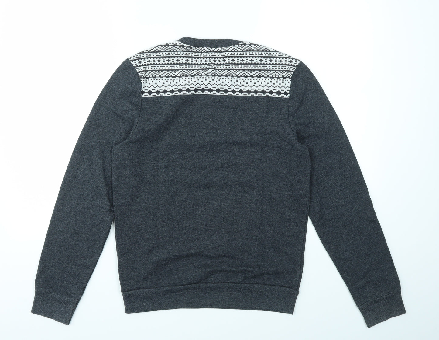 Topman Mens Grey Argyle/Diamond  Pullover Sweatshirt Size XS