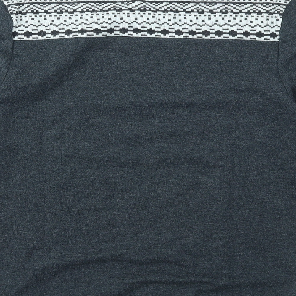 Topman Mens Grey Argyle/Diamond  Pullover Sweatshirt Size XS