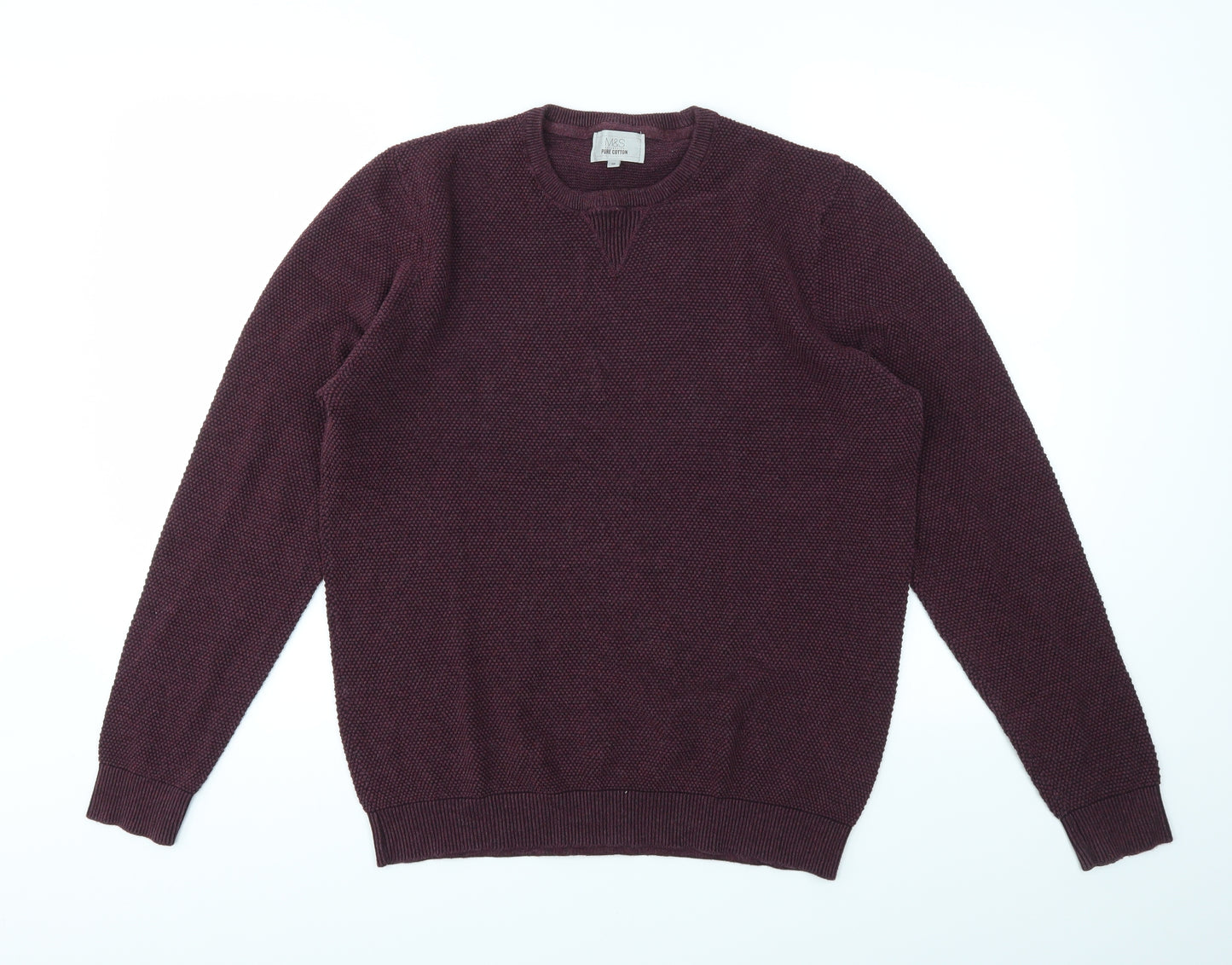 M&S Mens Red   Pullover Sweatshirt Size M