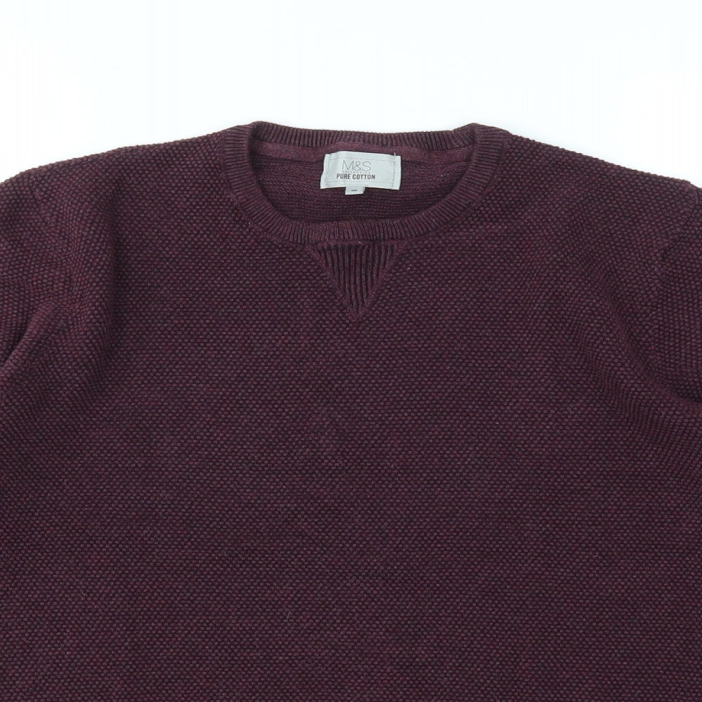 M&S Mens Red   Pullover Sweatshirt Size M