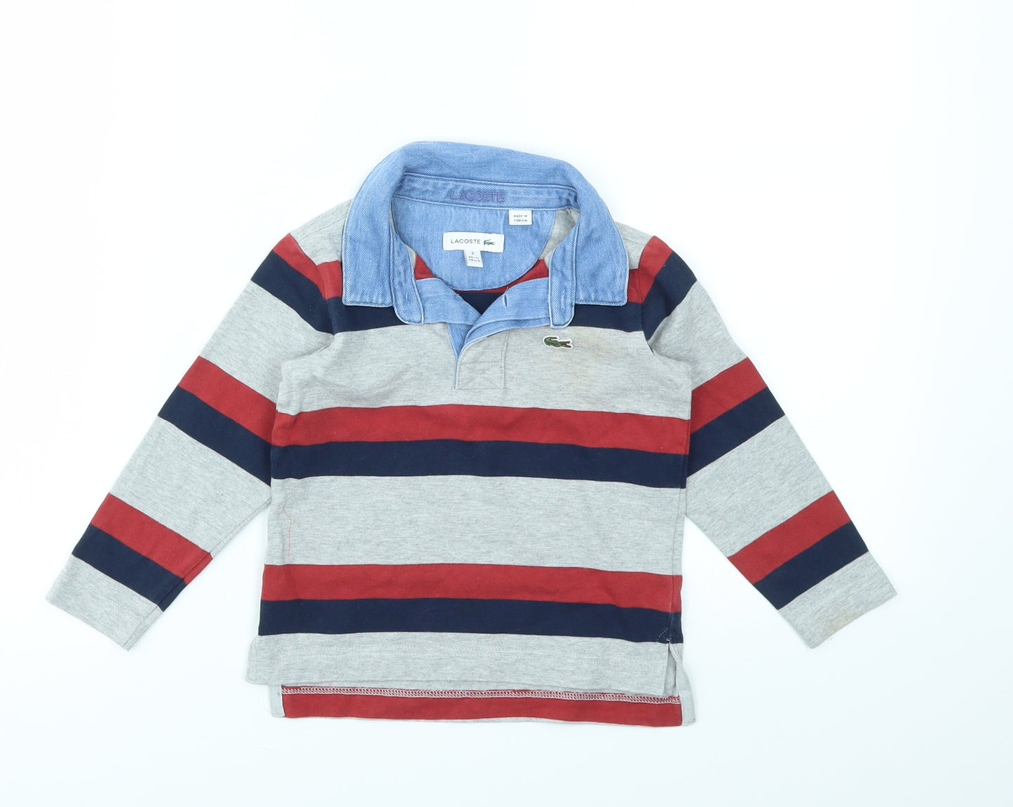 Lacoste Boys Multicoloured Striped  Basic T-Shirt Size 2 Years