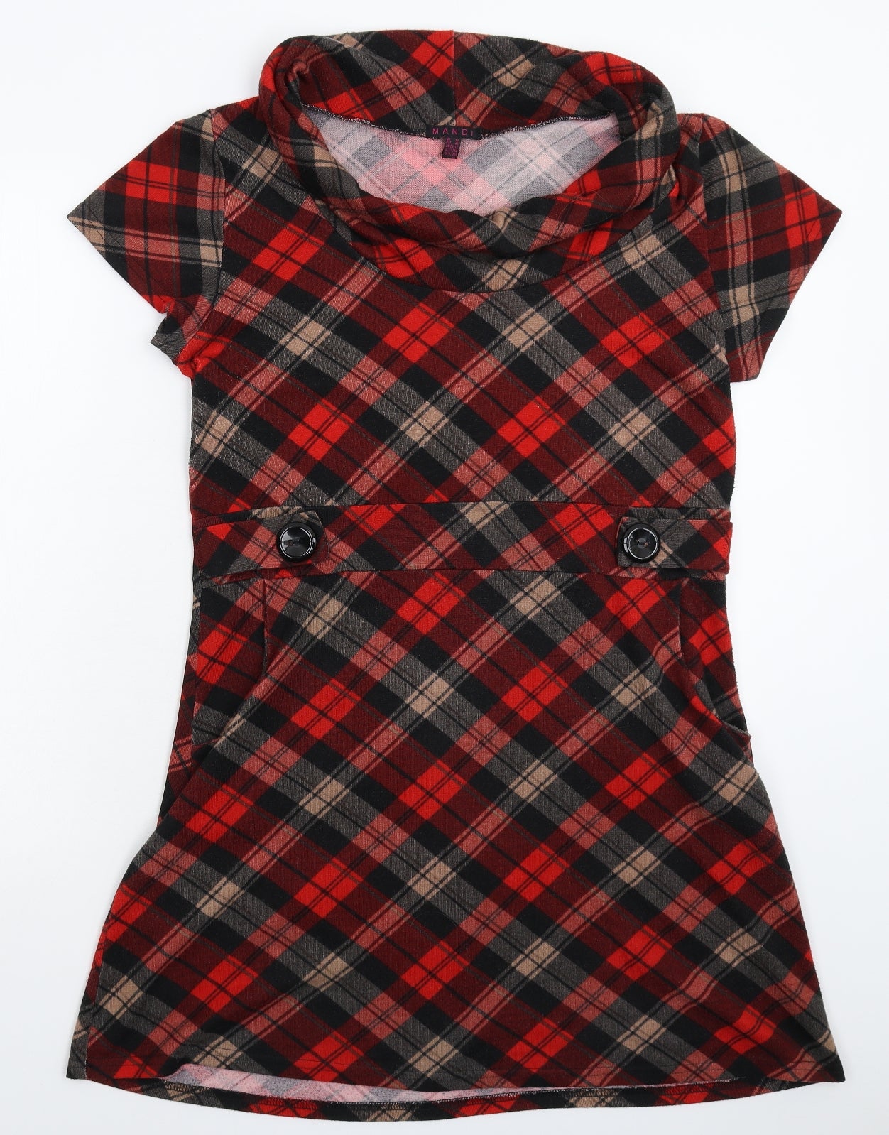 Mandi Womens Multicoloured Check  Fit & Flare  Size 14