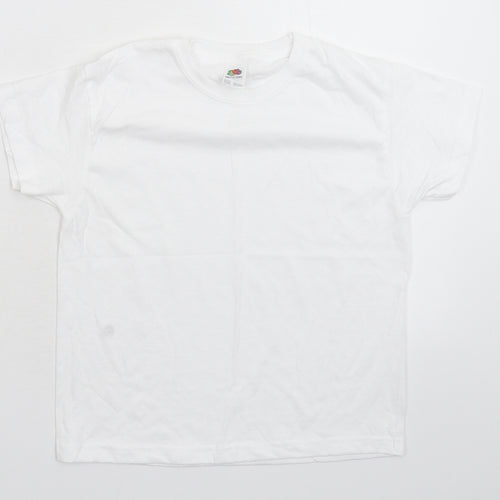 Fruit of the Loom Boys White   Basic T-Shirt Size 5-6 Years