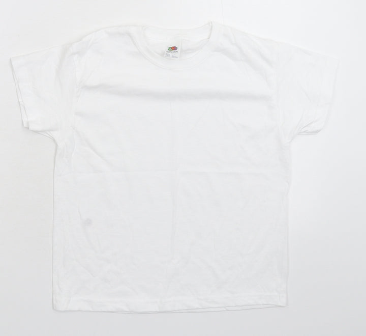 Fruit of the Loom Boys White   Basic T-Shirt Size 5-6 Years