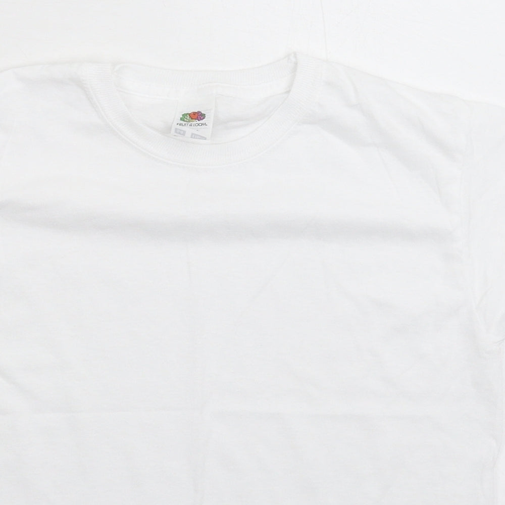 Fruit of the Loom Boys White   Basic T-Shirt Size 5-6 Years