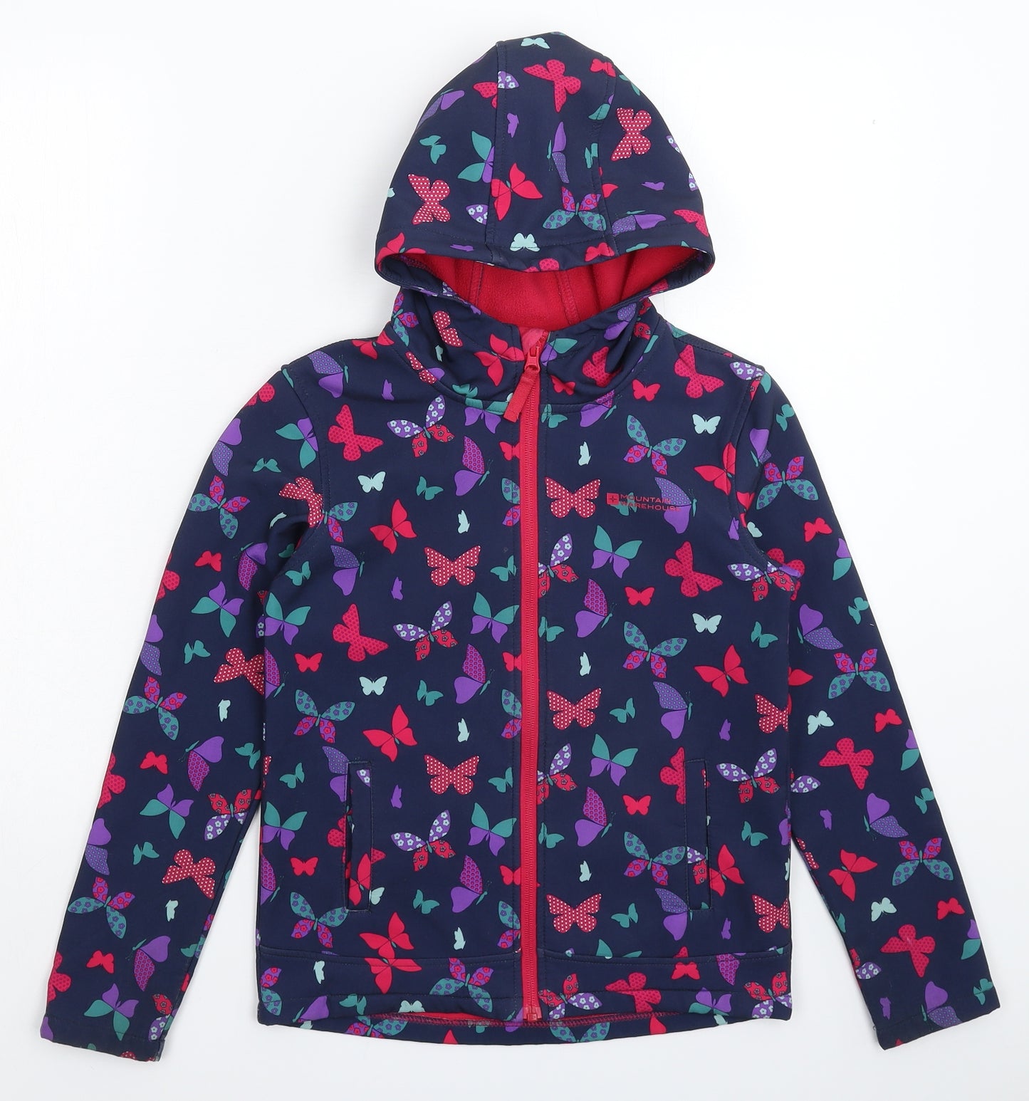 Mountain Warehouse Girls Blue  Softshell Rain Coat Coat Size 9-10 Years