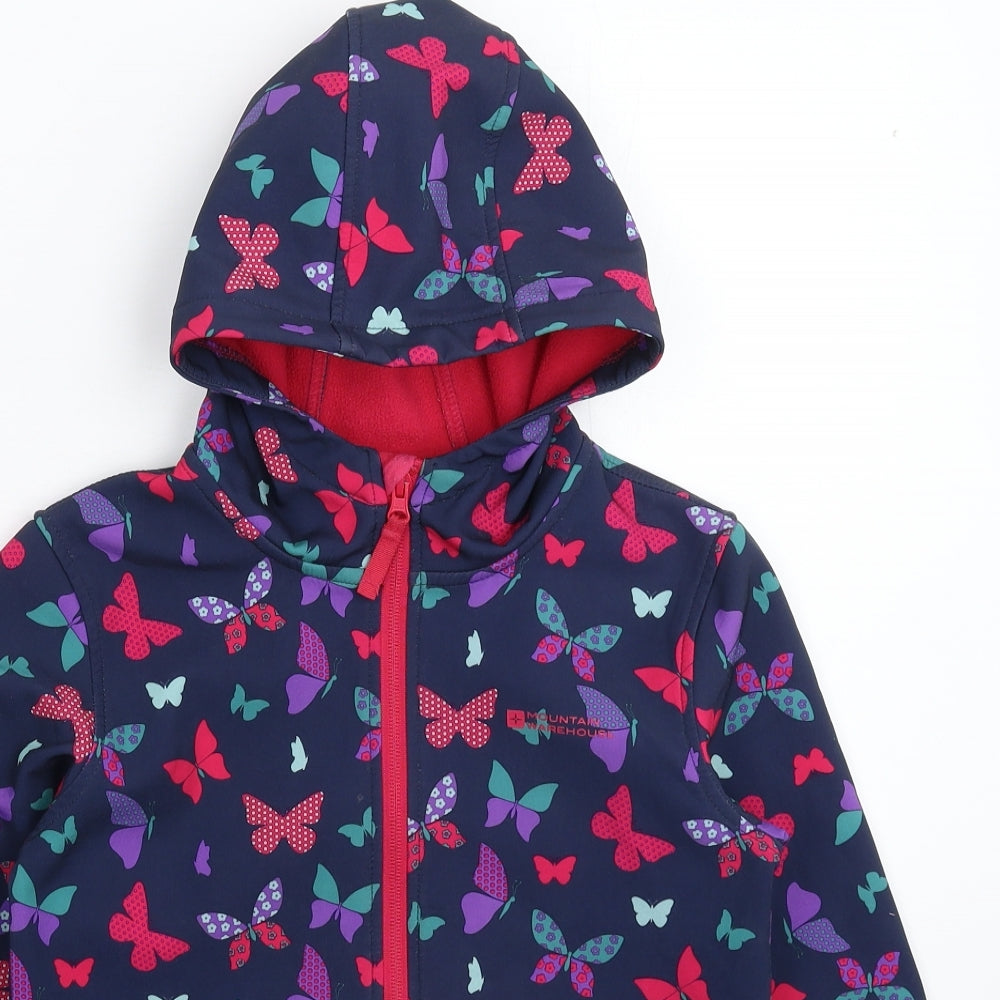 Mountain Warehouse Girls Blue  Softshell Rain Coat Coat Size 9-10 Years
