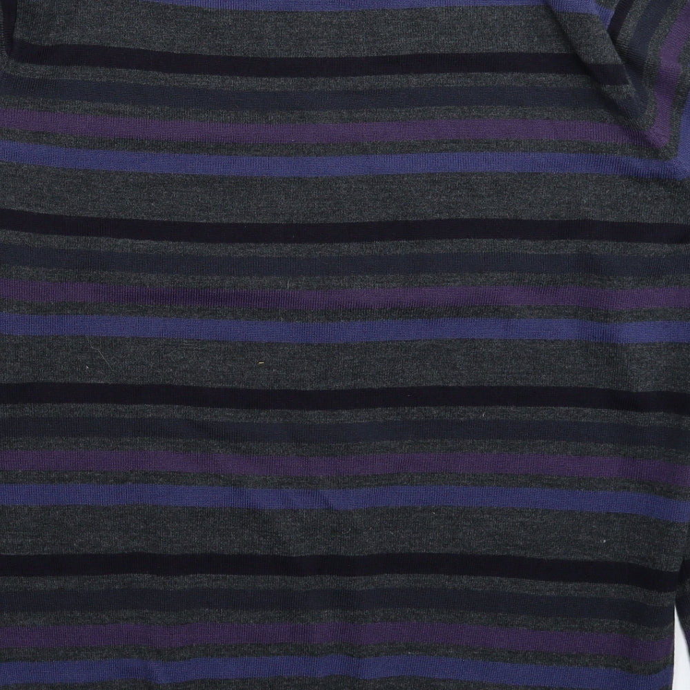 Cedar Wood State Mens Grey Striped Knit Pullover Jumper Size XL