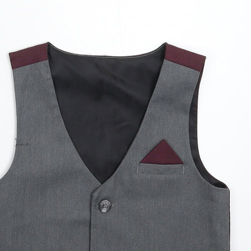 Preworn Boys Grey   Jacket Waistcoat Size 3-4 Years