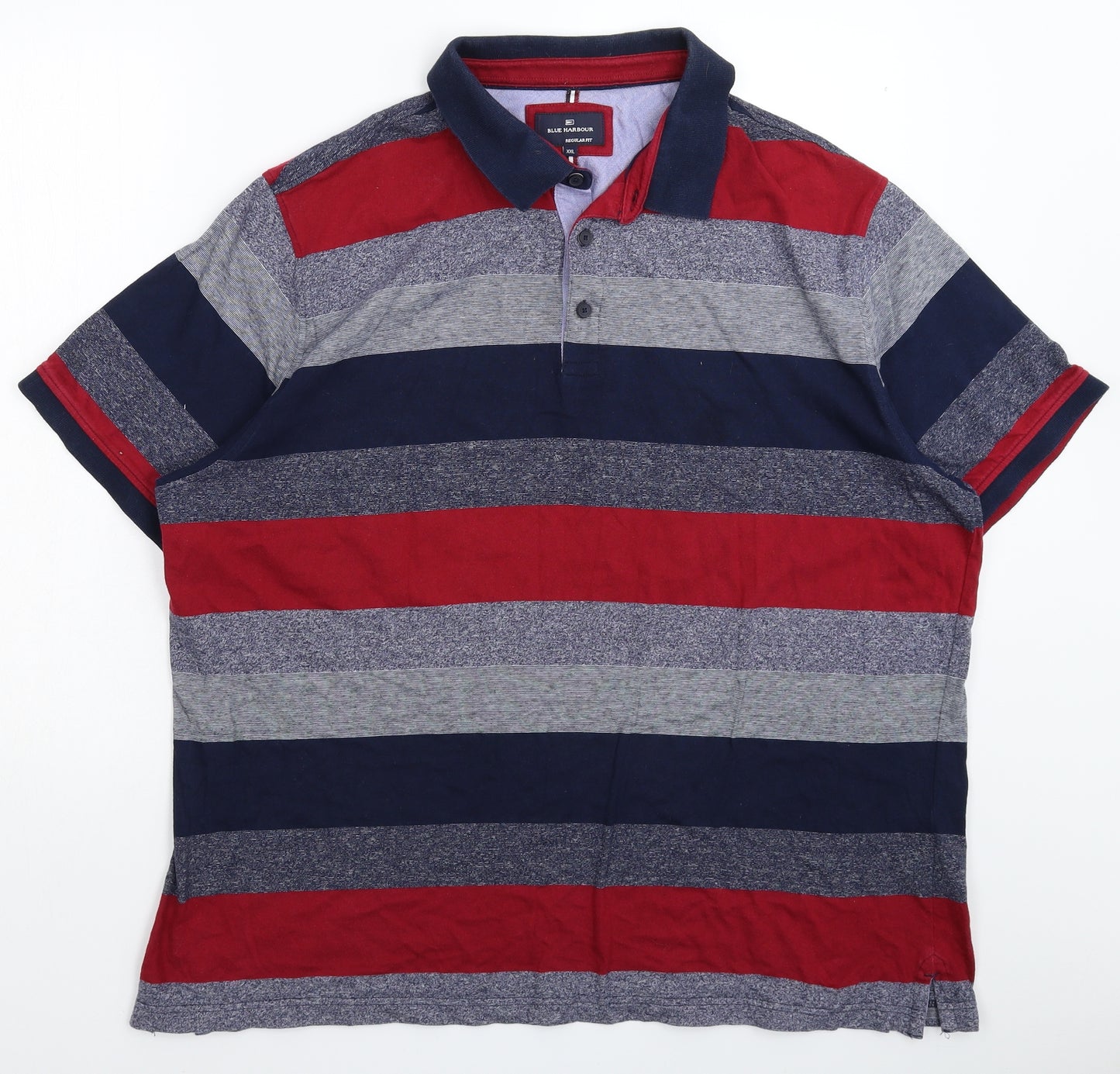 Blue Harbour Mens Multicoloured Striped   Polo Size 2XL