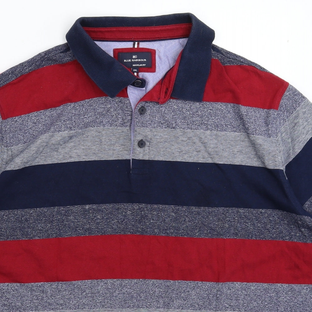 Blue Harbour Mens Multicoloured Striped   Polo Size 2XL