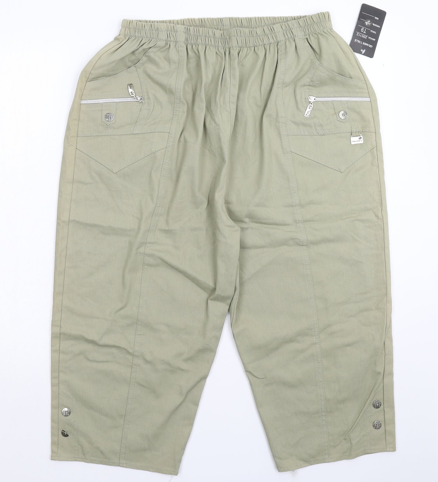 Grande Taille Womens Green   Cargo Shorts Size 24