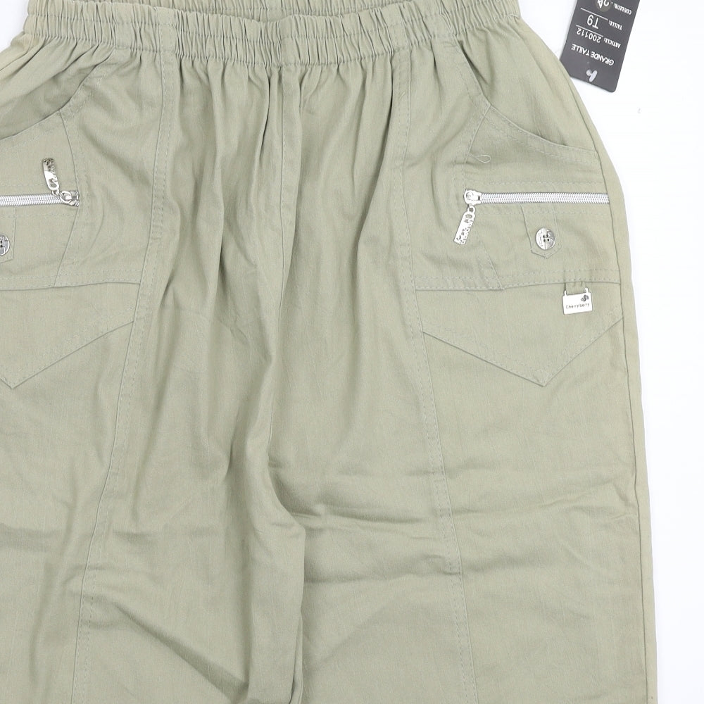 Grande Taille Womens Green   Cargo Shorts Size 24
