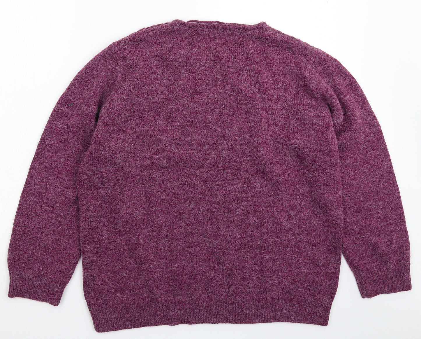 Damart Womens Purple Geometric Knit Pullover Jumper Size 26