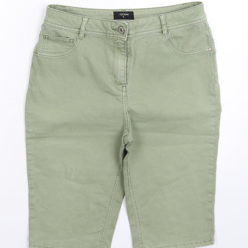 Matalan Womens Green  Denim Bermuda Shorts Size 12