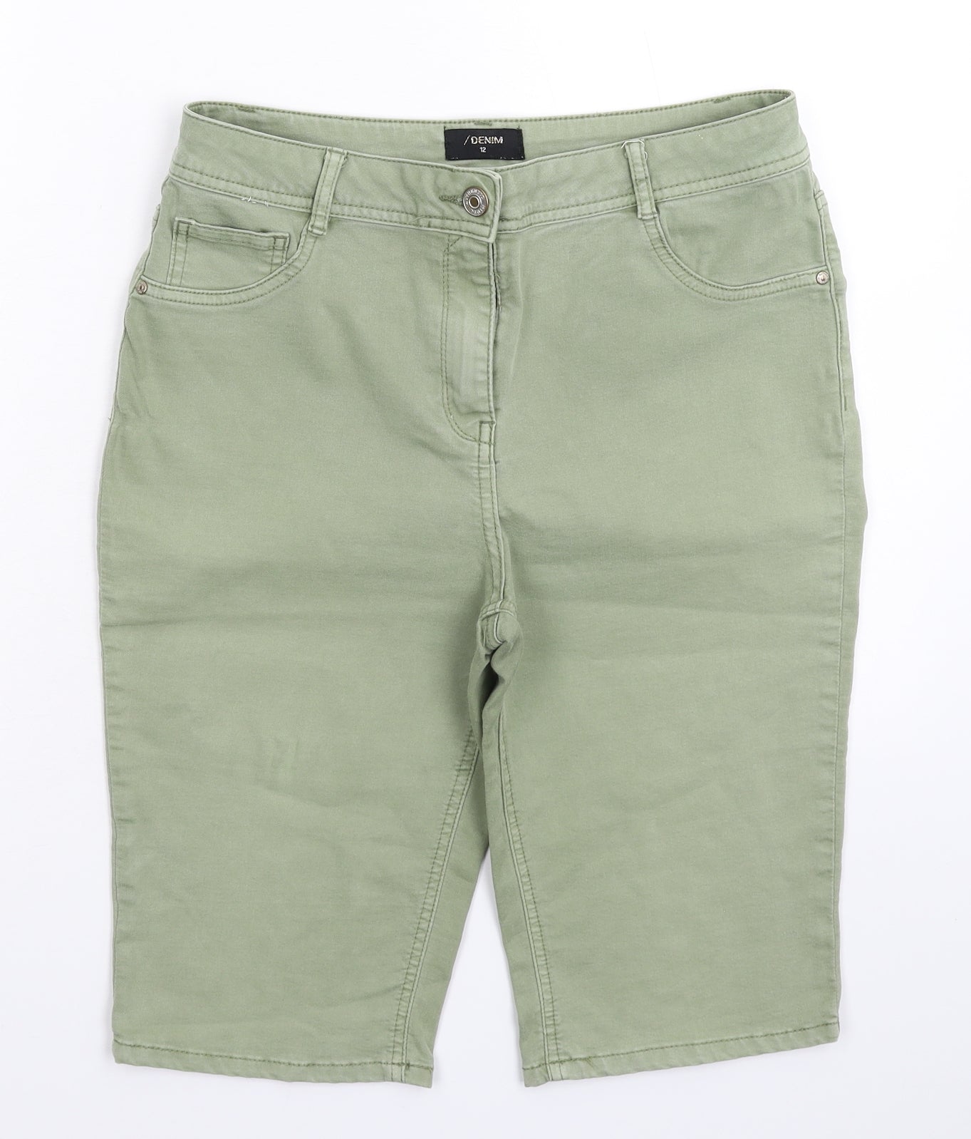 Matalan Womens Green  Denim Bermuda Shorts Size 12