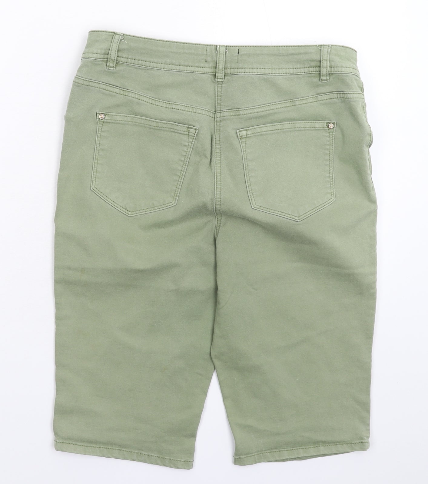 Matalan Womens Green  Denim Bermuda Shorts Size 12