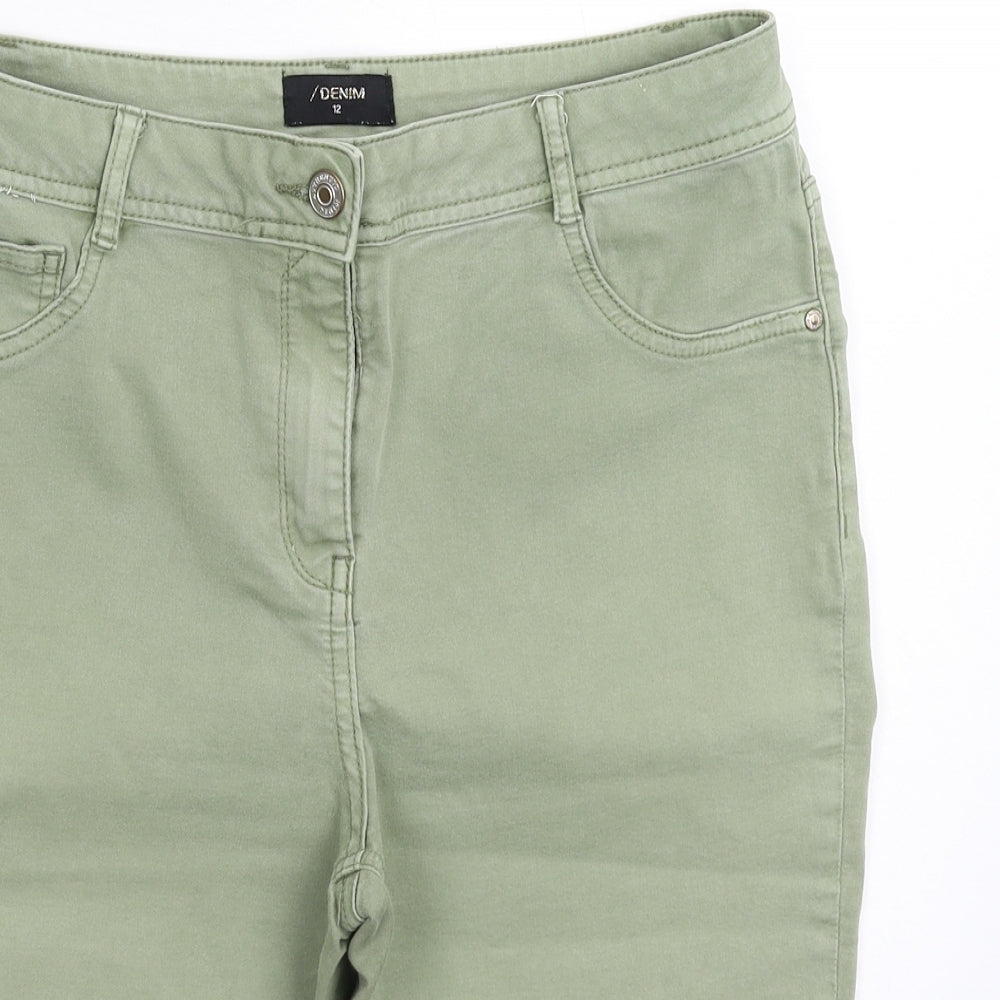 Matalan Womens Green  Denim Bermuda Shorts Size 12