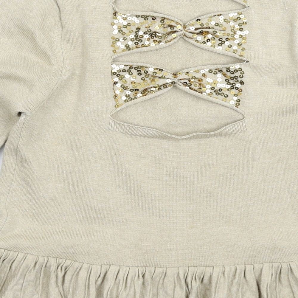 Preworn Womens Beige  Knit Pullover Jumper Size S