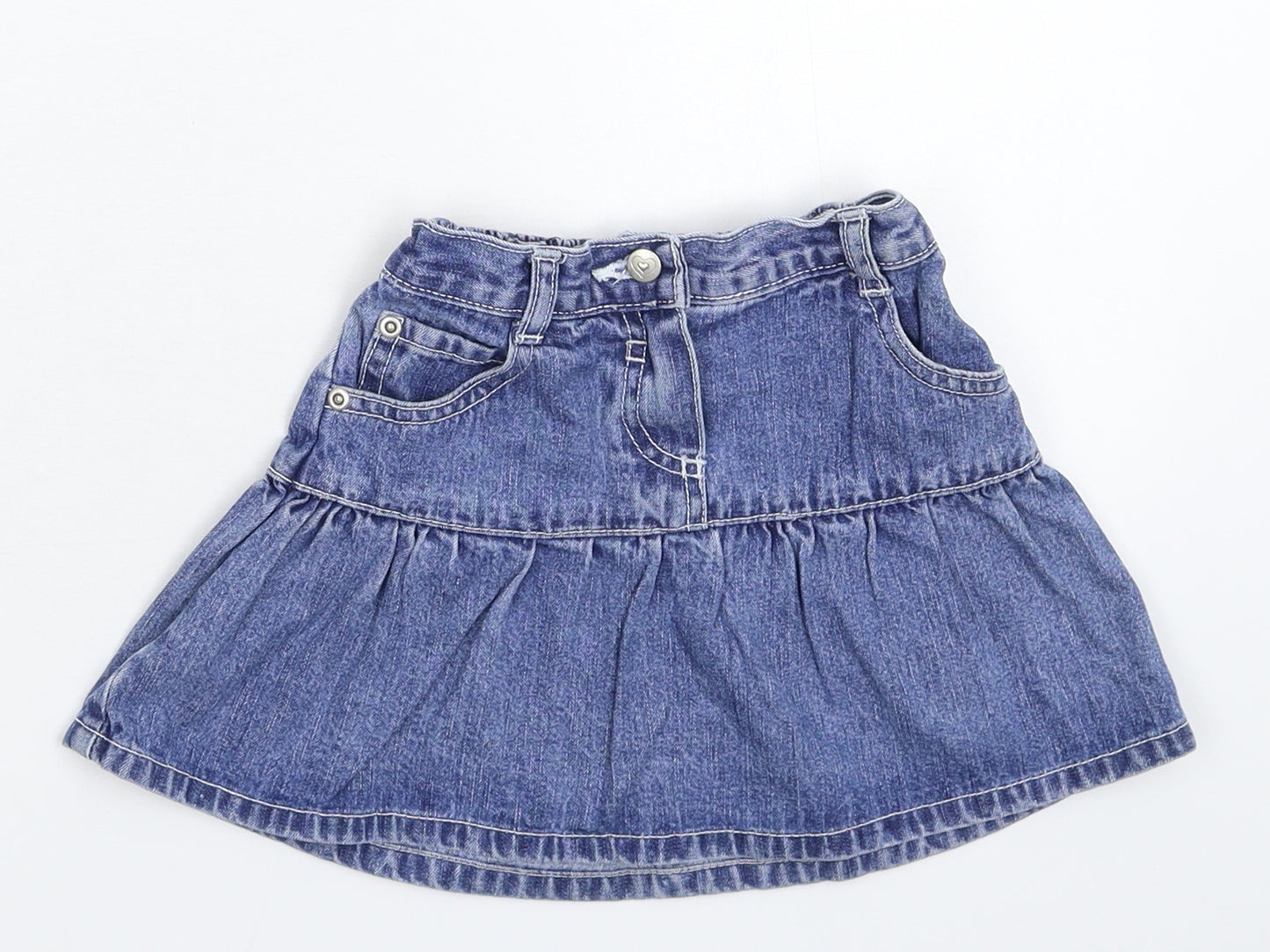 George Girls Blue  Denim Flare Skirt Size 3-4 Years