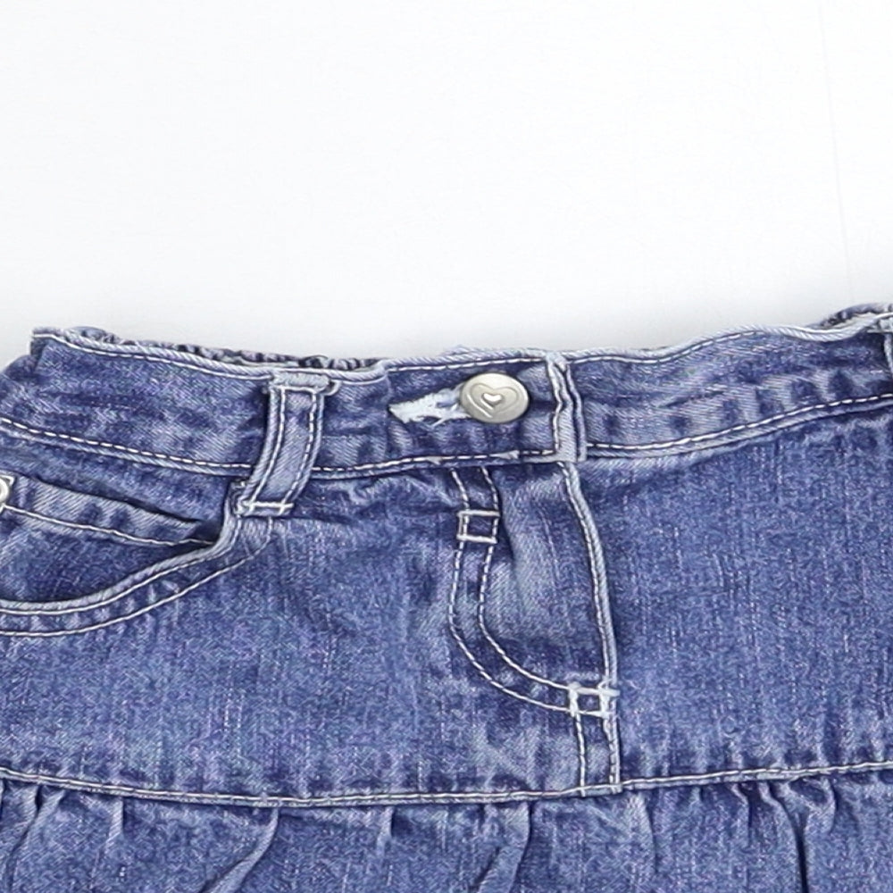 George Girls Blue  Denim Flare Skirt Size 3-4 Years